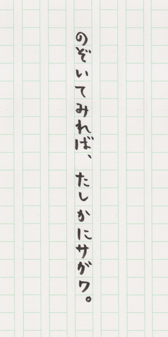 のぞいてみれば、たしかにサガワ。