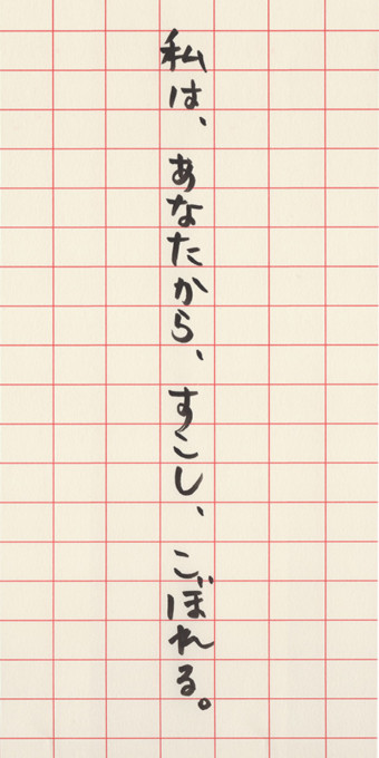 私は、あなたから、すこし、こぼれる。